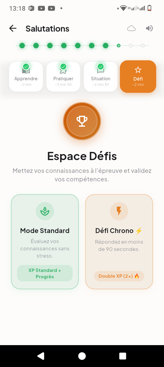 Aperçu 5 - Espace Défis & Mode Chrono